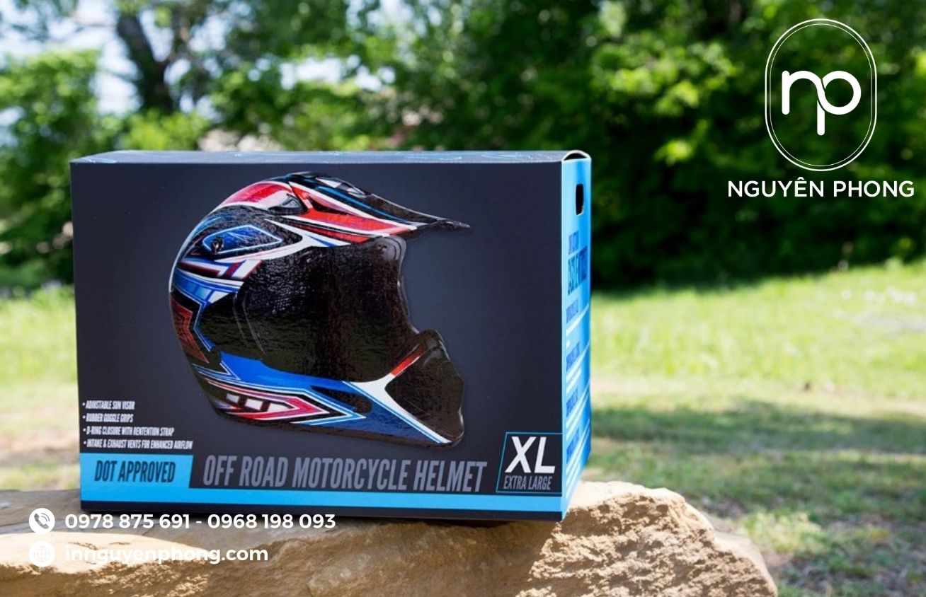 In Hộp Carton Đựng Mũ Bảo Hiểm - Chắc Chắn, Thiết Kế Theo Thương Hiệu